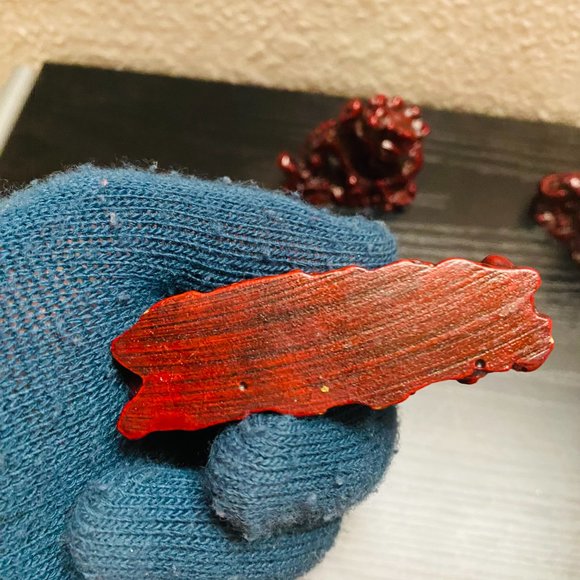 Vintage Chinese Dragon Resin Figurine Statue Cinnabar Red Feng-Shui 3” C - Picture 7 of 8